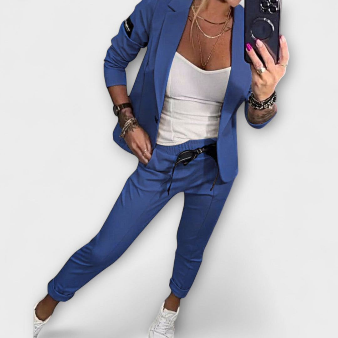 Vionne | Conjunto Elegante de Top, Chaqueta y Pantalones