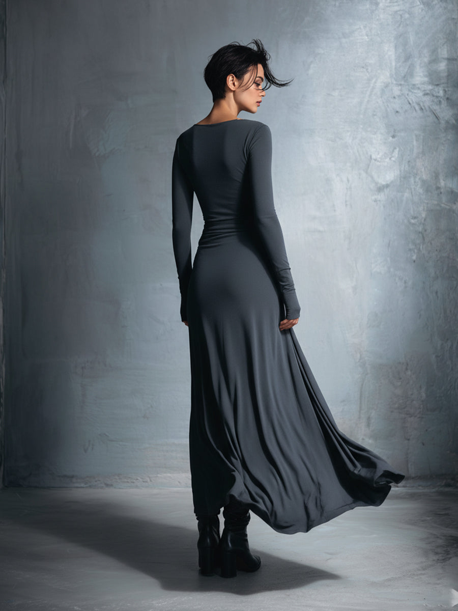 Mariana | Vestido Largo Con Nudo Lateral