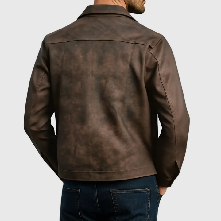 Rafael | Chaqueta de Cuero Clásica con Cremallera