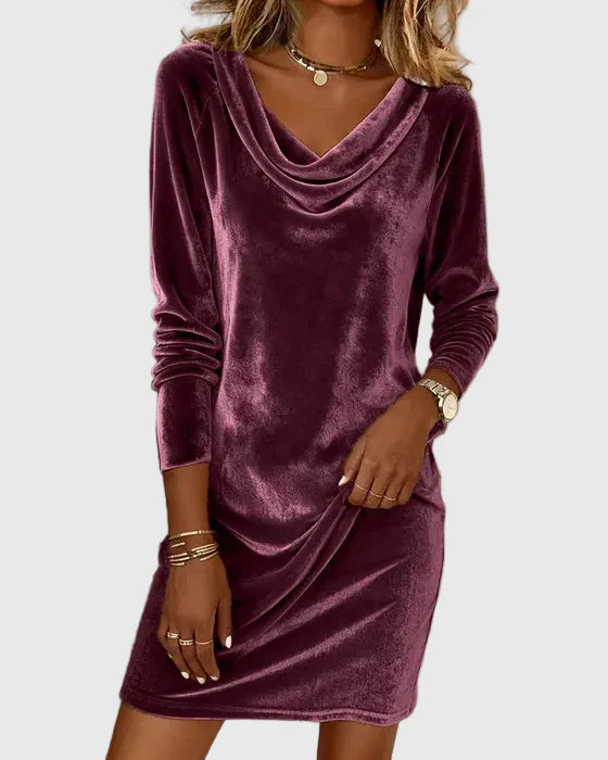 Frosina | Vestido de Terciopelo Ajuste Suelto