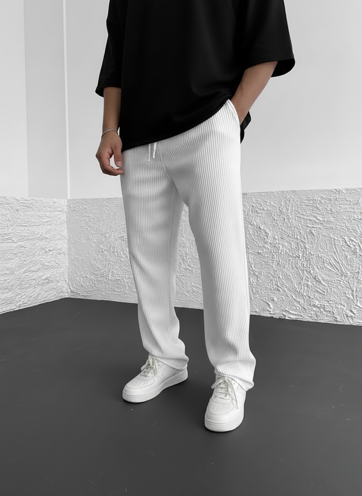 Javier | Pantalón acanalado relajado