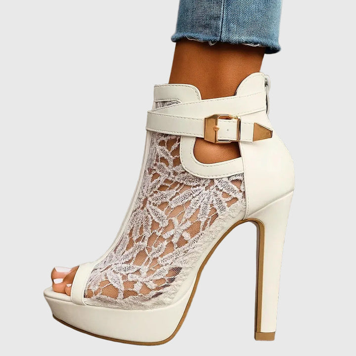 Skylar | Tacones de Encaje Floral