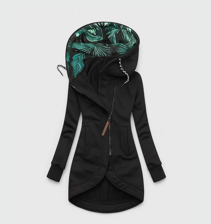 Coralina | Chaqueta Asimétrica con Capucha Amplia