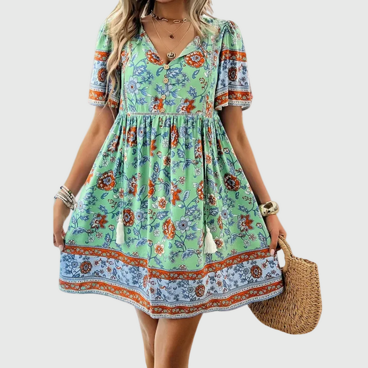 Kristie | Vestido Mini Floral Elegante