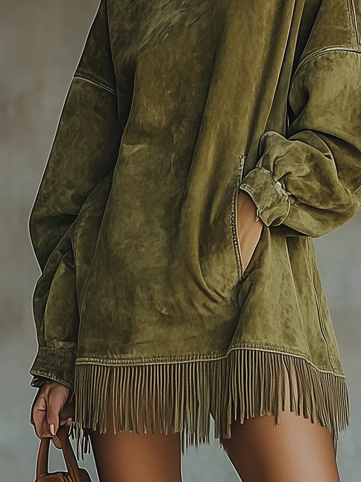 Amarinda | Sudadera Oversize con Detalle de Flecos