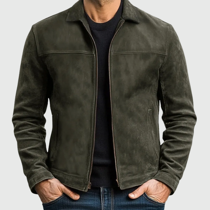 Rafael | Chaqueta de Cuero Clásica con Cremallera