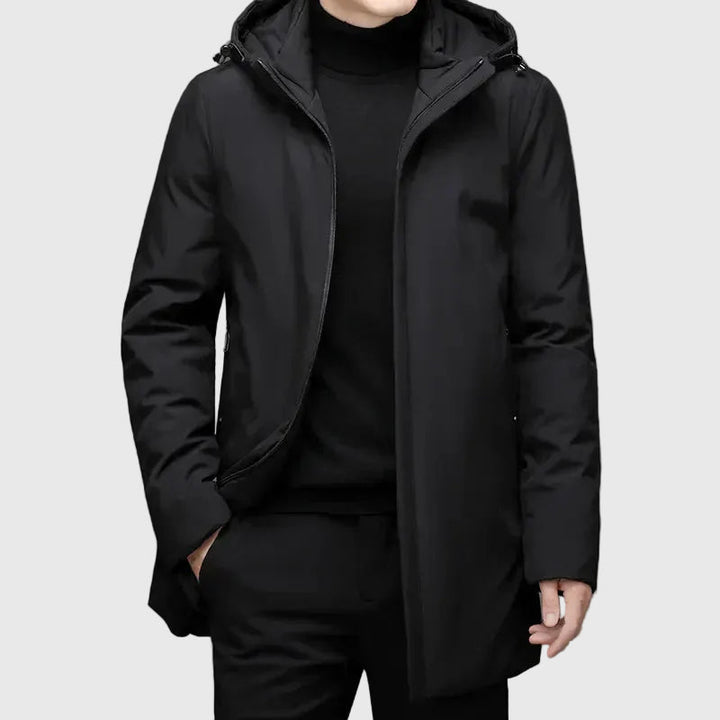 Andrés | Abrigo largo de invierno con capucha para hombres