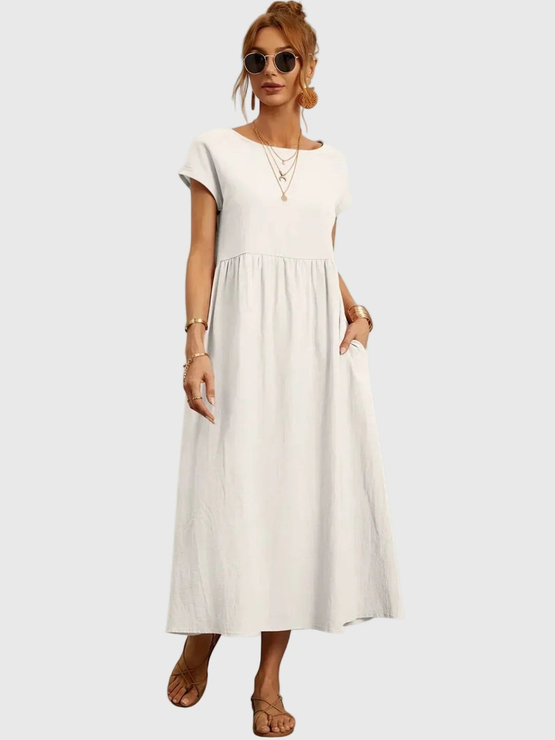 Giselle | Vestido Midi Casual con Bolsillos