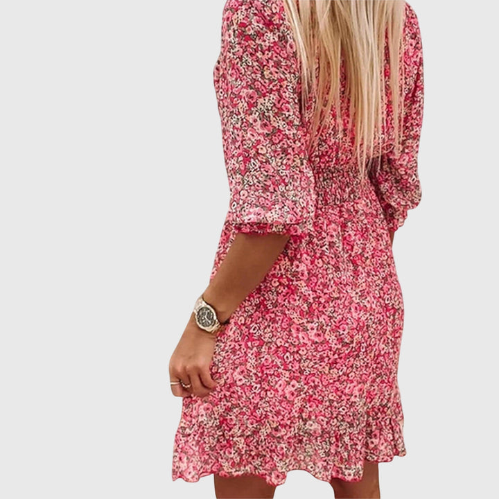 Elisa | Vestido Floral con Mangas Abullonadas