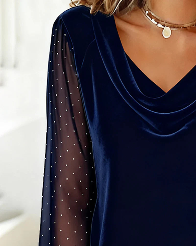 Adriana | Blusa con cuello drapeado