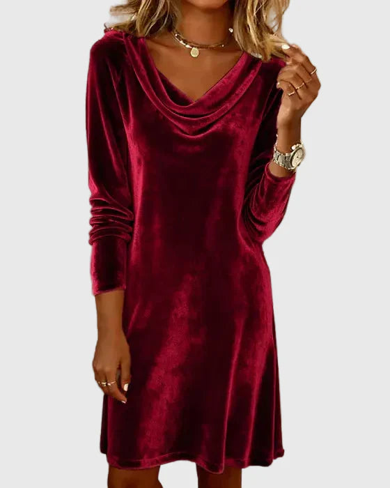 Frosina | Vestido de Terciopelo Ajuste Suelto
