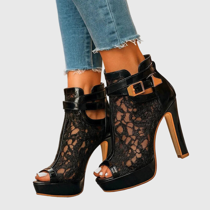 Skylar | Tacones de Encaje Floral