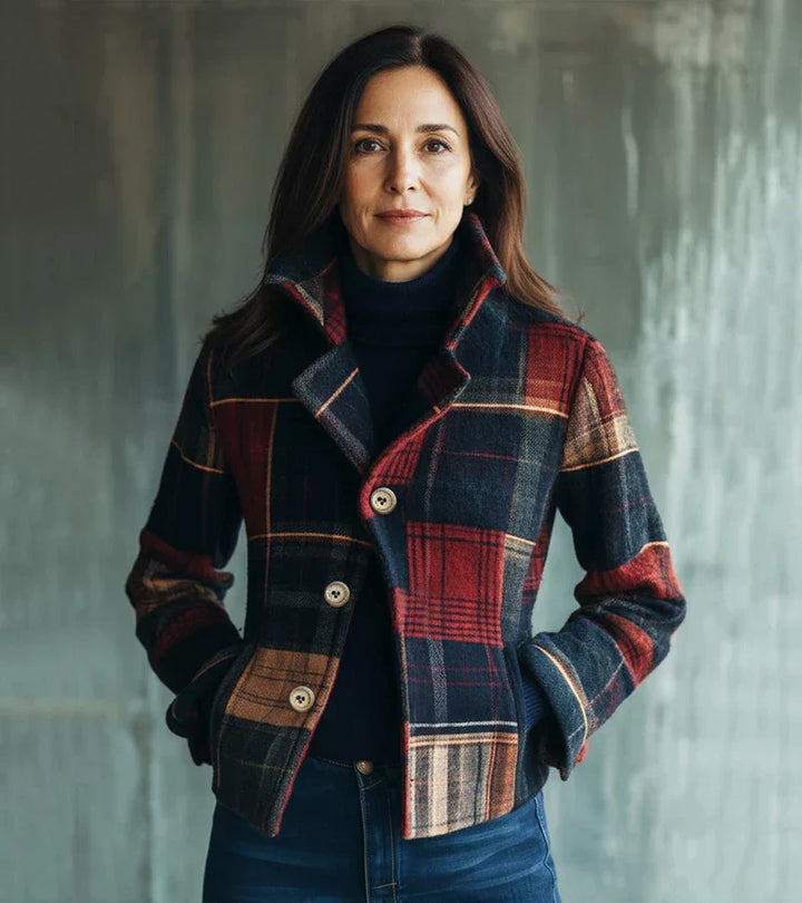 Maura | Chaqueta Cálida De Cuadros Vintage