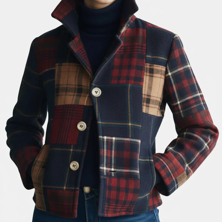 Maura | Chaqueta Cálida De Cuadros Vintage