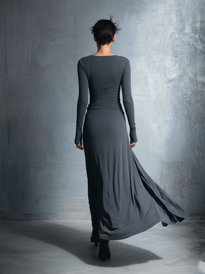 Mariana | Vestido Largo Con Nudo Lateral