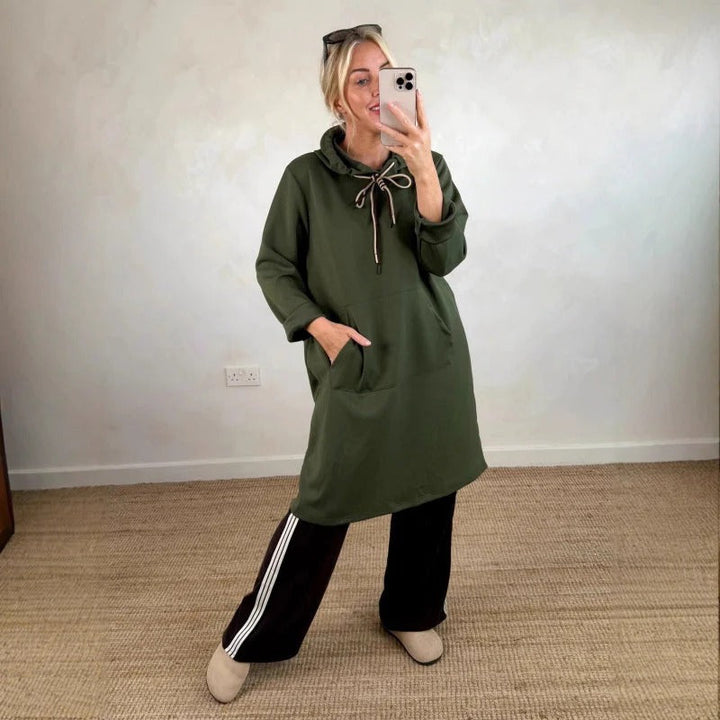 Lorena | Sudadera Larga con Capucha Oversize